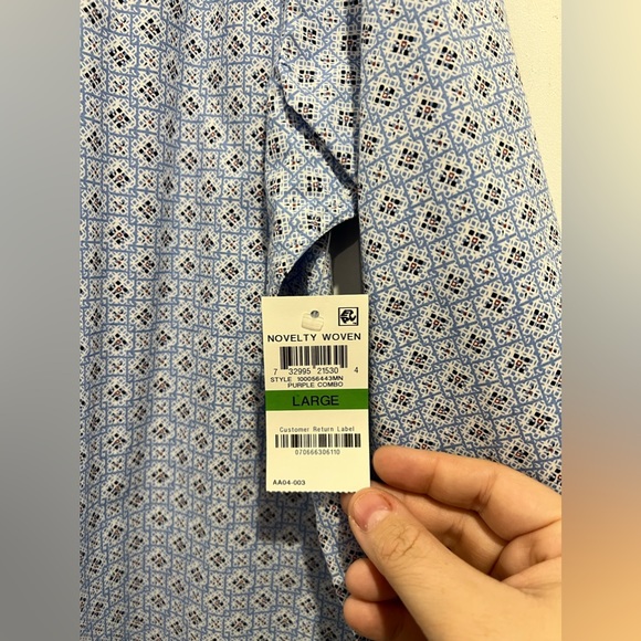 Tasso Elba NWT Blue button down dress shirt Large - Picture 5 of 7